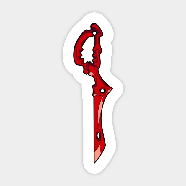 Scissor Blade (red) Sticker by Whinecraft